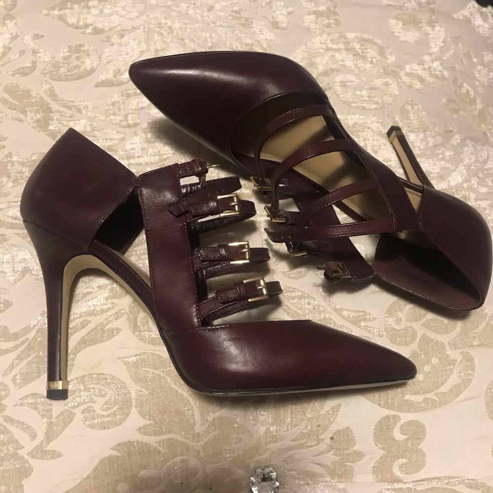 Michael Kors Plum Marta Ankle Bootie Heels
